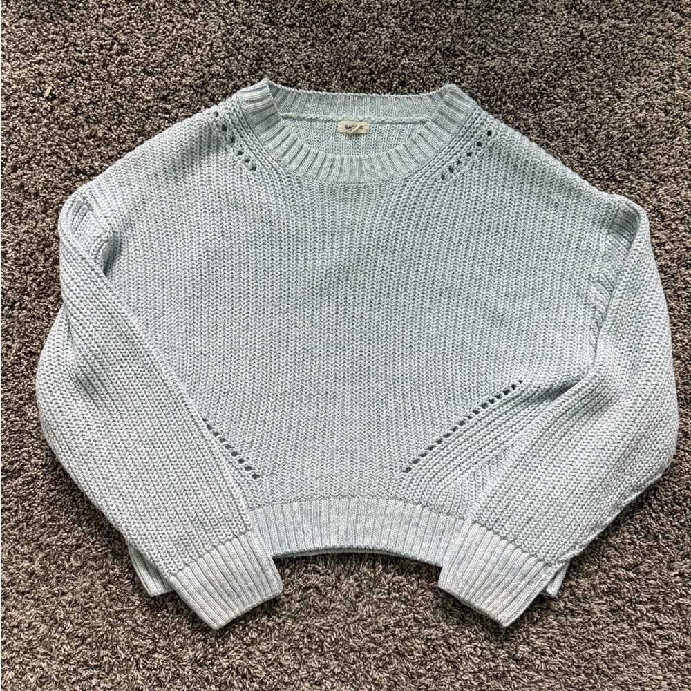 BNWOT garage pale blue cropped chunky sweater - size xs